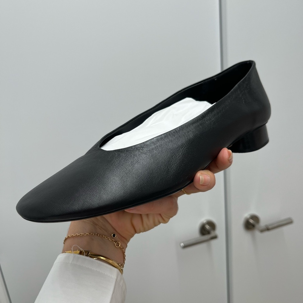 Zara Super Soft leather heeled ballet shoe_loeffler Randall, Prada